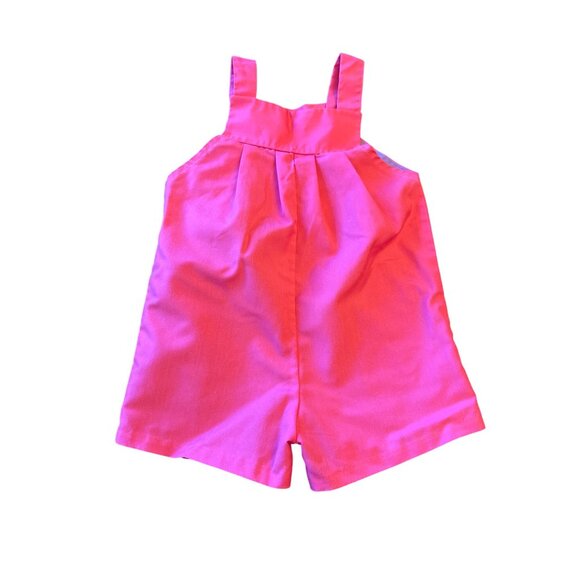 Toddler Girls 2T Ruth Scharf Pink Romper With Carrot Pocket Vintage 80s - Picture 5 of 5